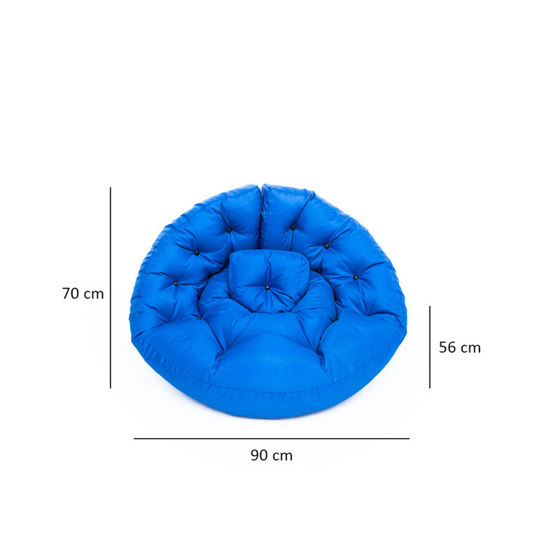 Fauteuil poire standard classique, 100 % polyester bleu clair