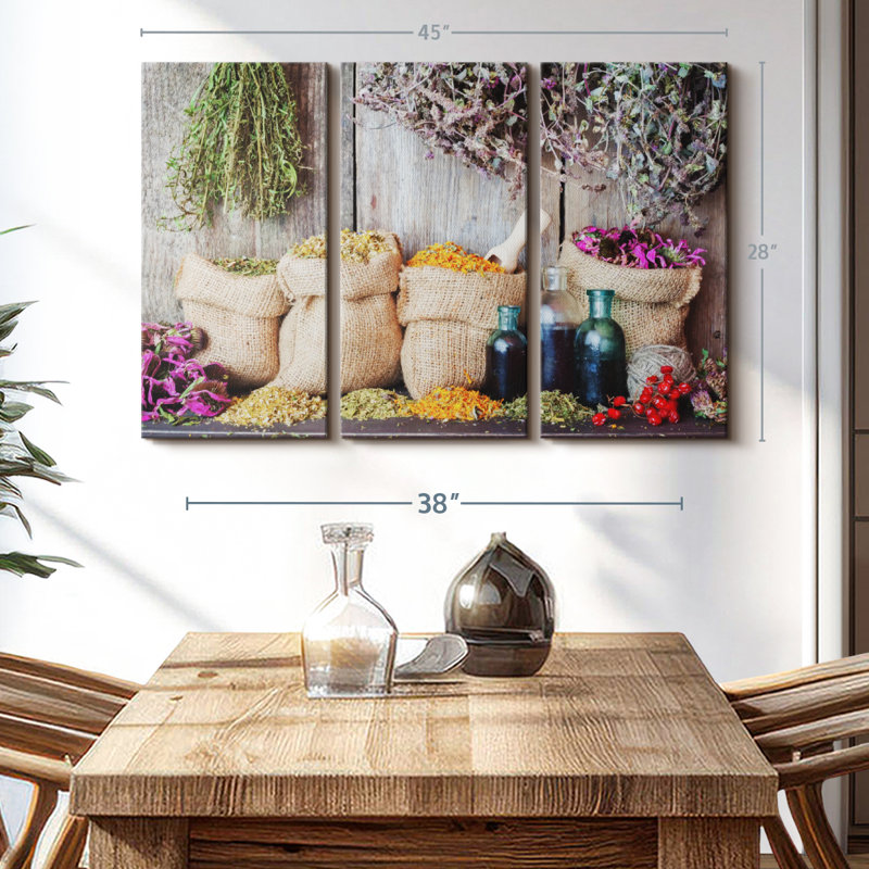 «Herbs For Essential Oils» sur toile, H 45 po x l 28 po