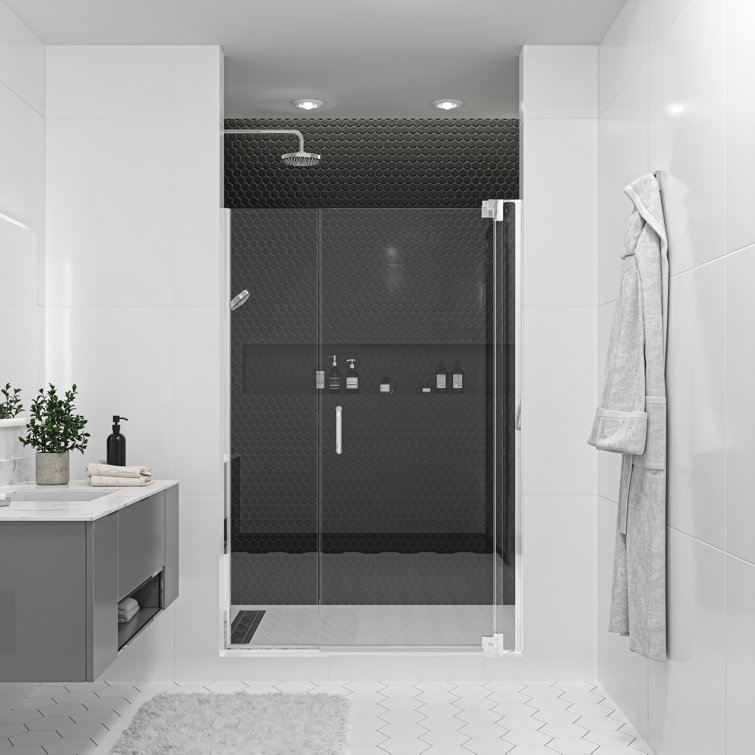  Flex X Duo 48 - 51 x 72" Frameless Pivot Shower Door 3/8" and 5/16" Flex X Clear Tempered Glass