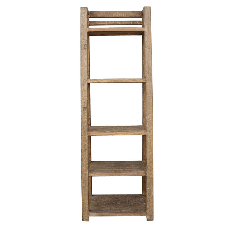 72''HX24''W 5-Tier Pescara Kenzie Reclaimed Pine Bookcase