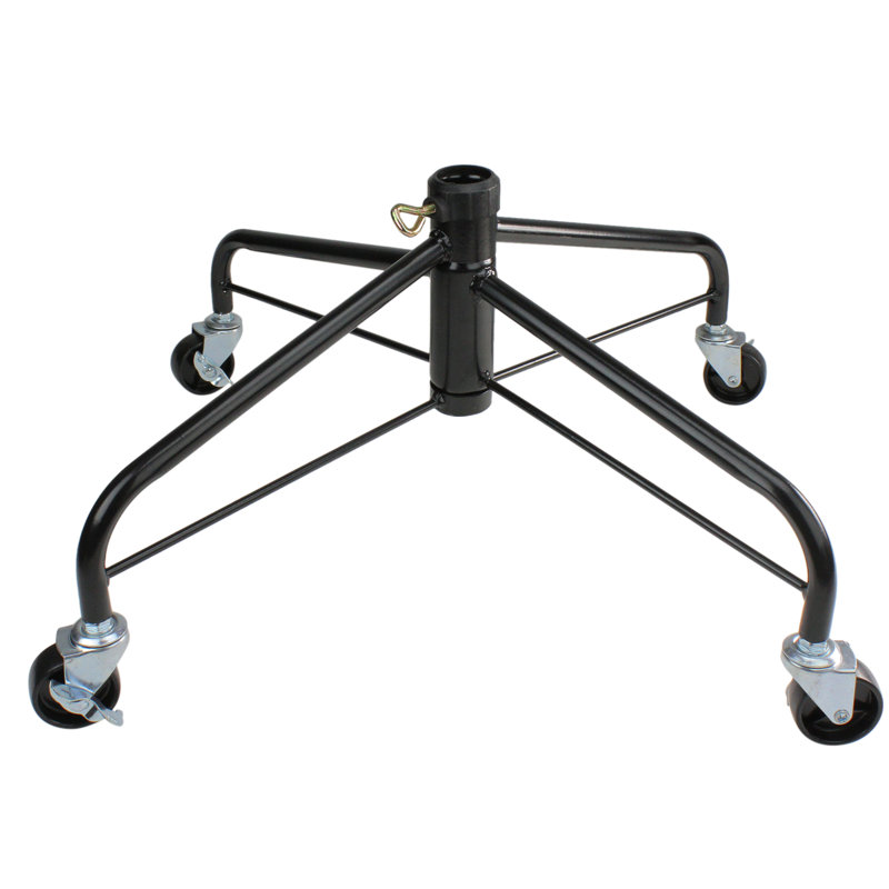 Rolling Christmas Tree Stand for Artificial Trees, 10" H x 22" W x 22" D, Black