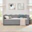 Divan-lit rembourré polyvalent 3 en 1 avec couchette coulissante et poches de rangement latérales, idéal pour les espaces multiples et les espaces restreints-358199610