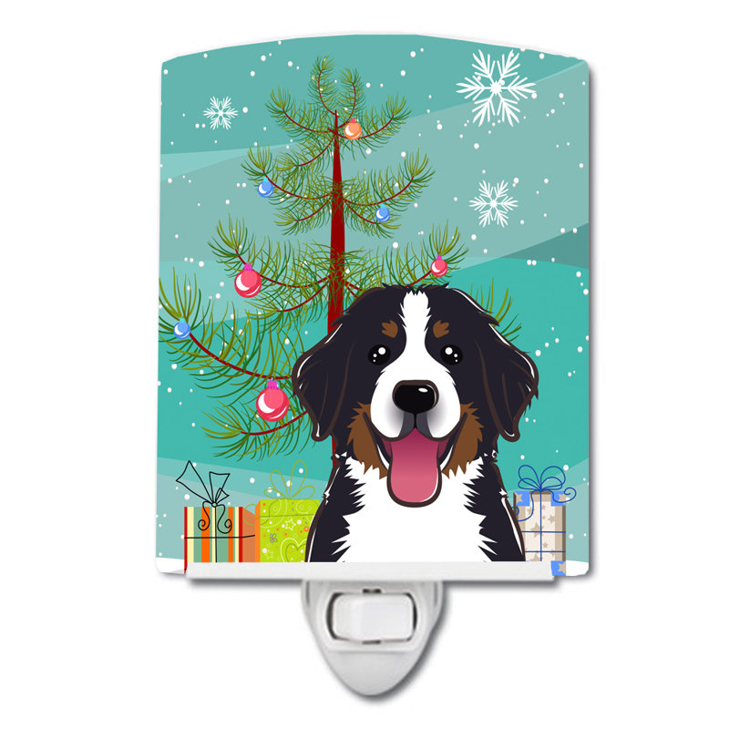 Éclairage de nuit en céramique et arbre de noël beagle, Bouvier bernois noir / blanc
