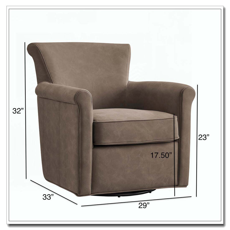 Fauteuil d'appoint pivotant en similicuir, Espresso