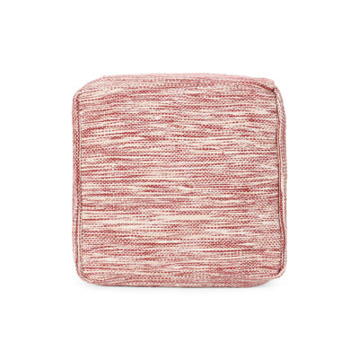 Pouf carré rouge en coton - Enigma, ou coussin de sol, 16 x 16 x 16 po, limite de poids de 200 lb, accessoire décoratif, nettoyage des taches seulement, énigme remplie et blanc, et pacification, 16 po x 16 po x 16 po, capacité de 200 lb,
