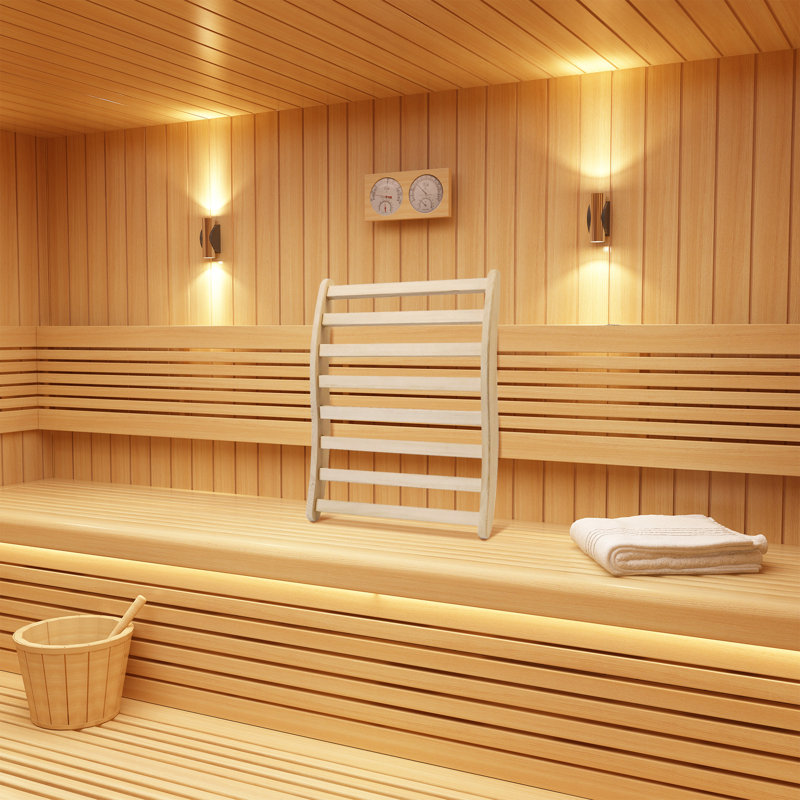 Dossier de sauna de pruche canadien S-Curve - Support en bois ergonomique pour spa à domicile