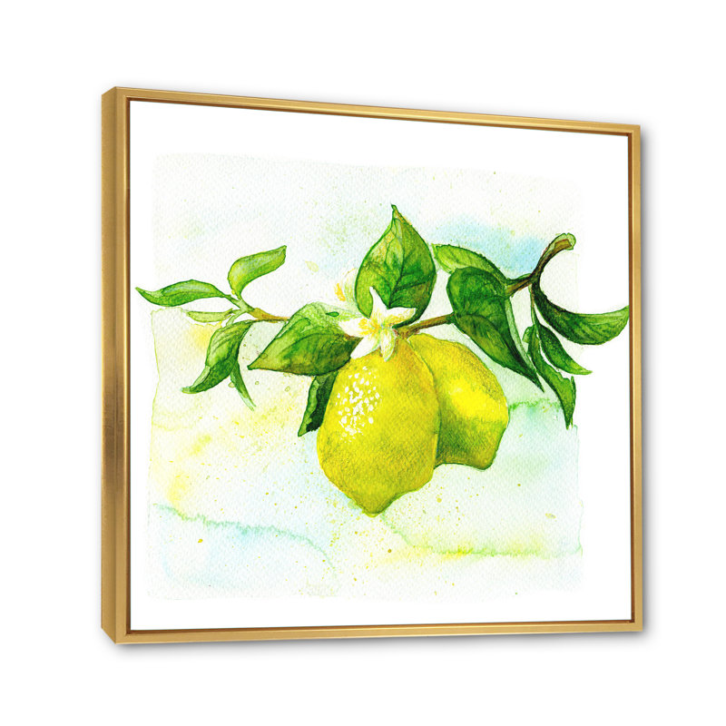 Kitchen Kitchen Citrus II - Décoration murale sur toile Farmhouse, H 30 po x l 30 po x P 1 po, Cadre flottant doré