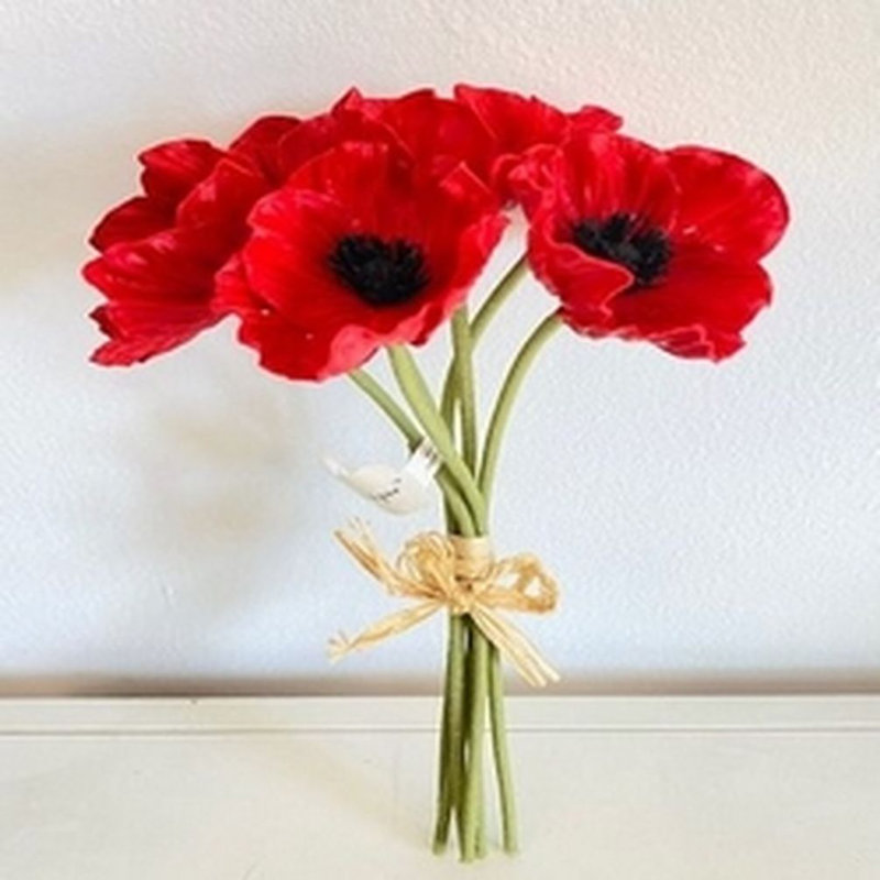 Bouquet de coquelicots rouges Real Touch, Rouge
