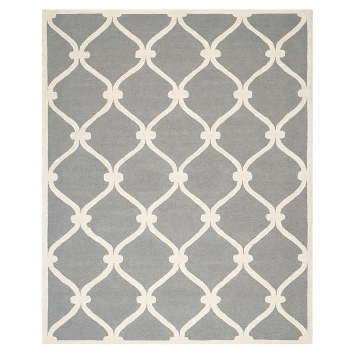Cannen Hand Tufted Wool Geometric Rug, Rectangle 5' x 8'