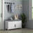Shoe Bench with Storage, Cushion &amp; Shutter Doors, 35.4” Modern Ivory Entryway Bench | Ivory | MDF