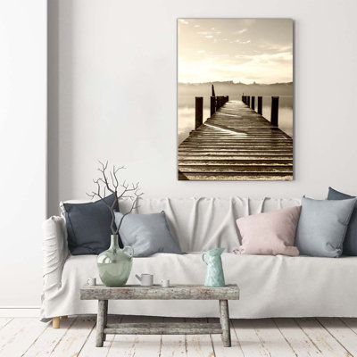 Wooden Pier - Wrapped Canvas Print