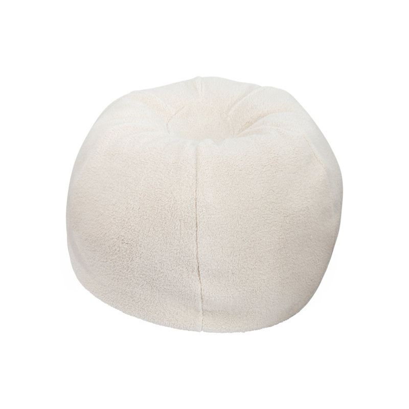 Fauteuil à billes en coton Classic, Petit, Sergé de coton naturel Sherpa