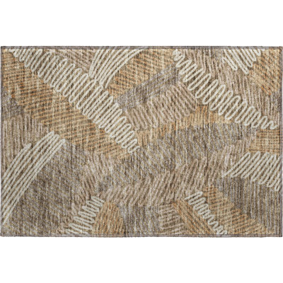 Premium Machine Washable Prisco Brown Rug
