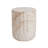 Outdoor/Indoor Lightweight Concrete Side Table,Cylinder Travertine Finish Accent Table