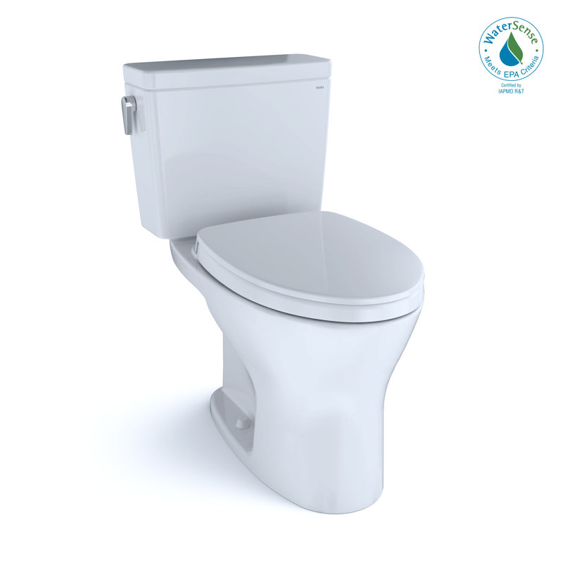 Drake® Dual-Flush Elongated Two-Piece toilet (Seat Included), 12"