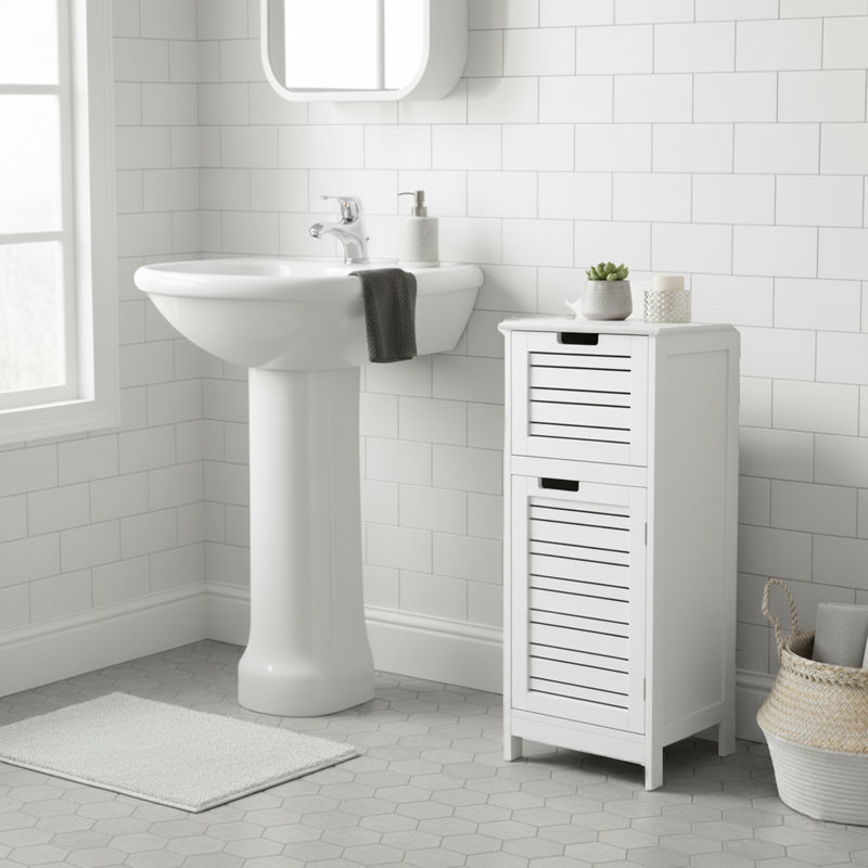 Miami Bathroom Storage Cabinet with Vented Door and Drawer