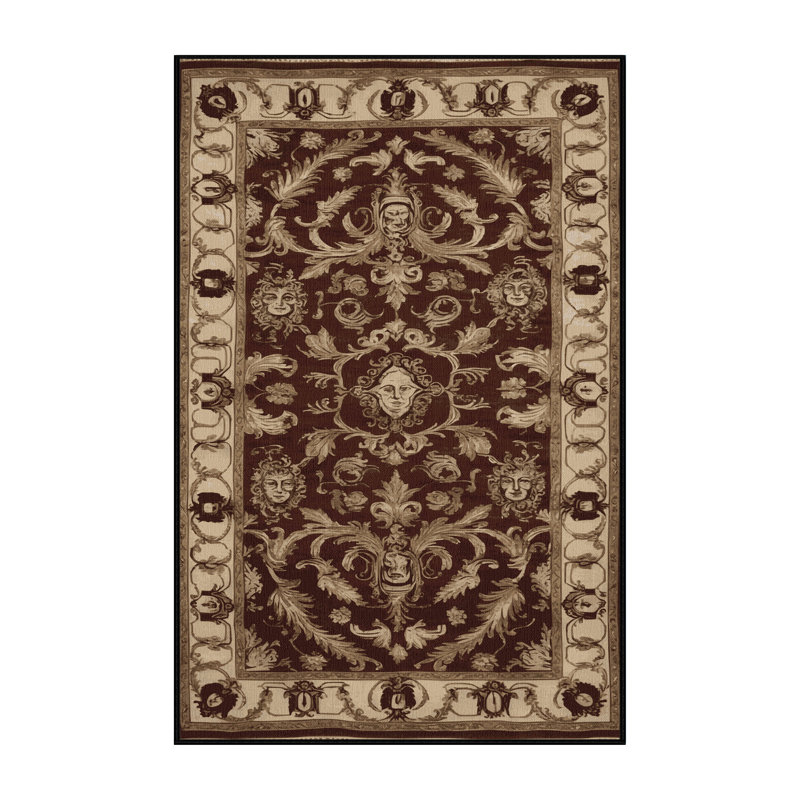 Tapis brun français lavable à la machine, Tapis de couloir 2 pi x 4 pi