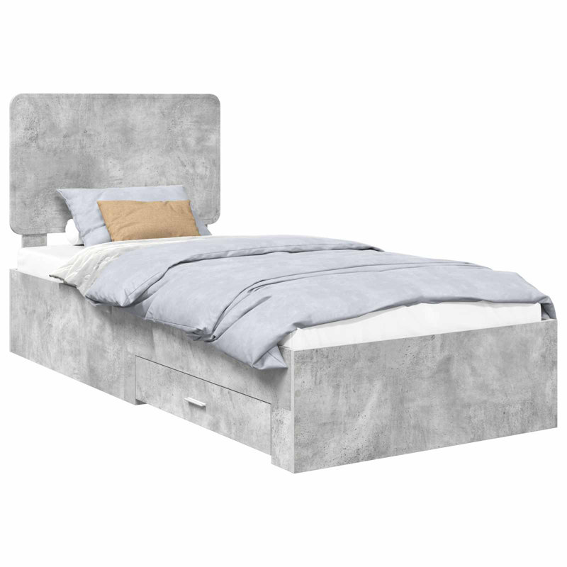 Bed, Small Single (2'6), Concrete Grey