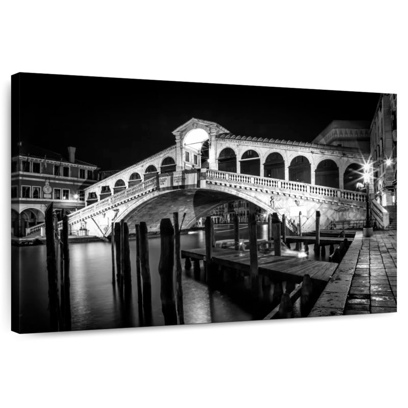 Pont Lilie Rialto la nuit, H 16 po x l 24 po