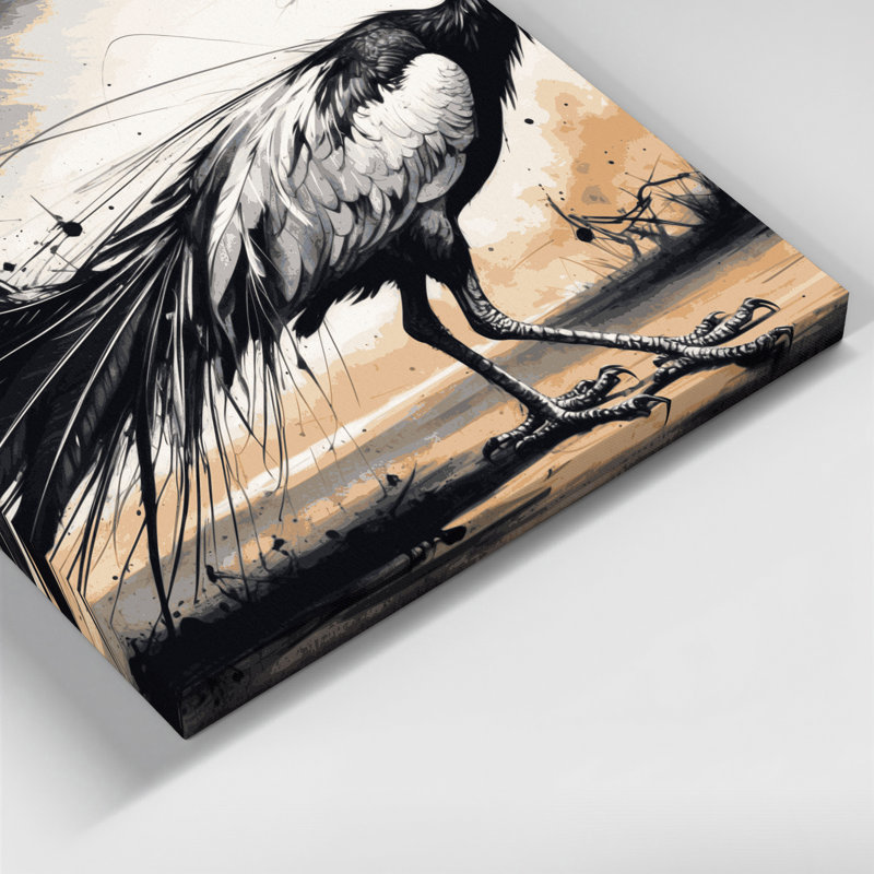 Art animalier sur toile beige, H 12 po x l 18 po