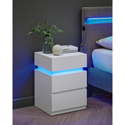 Casein 40 cm W Bedside Table