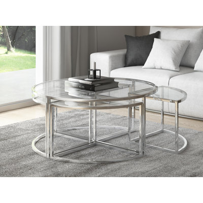 Auob Extendable Glass Solid Coffee Table