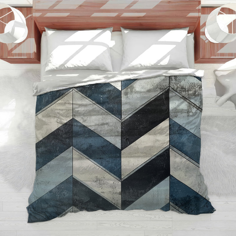 Édredon à motif de chevrons contemporain, Édredon simple