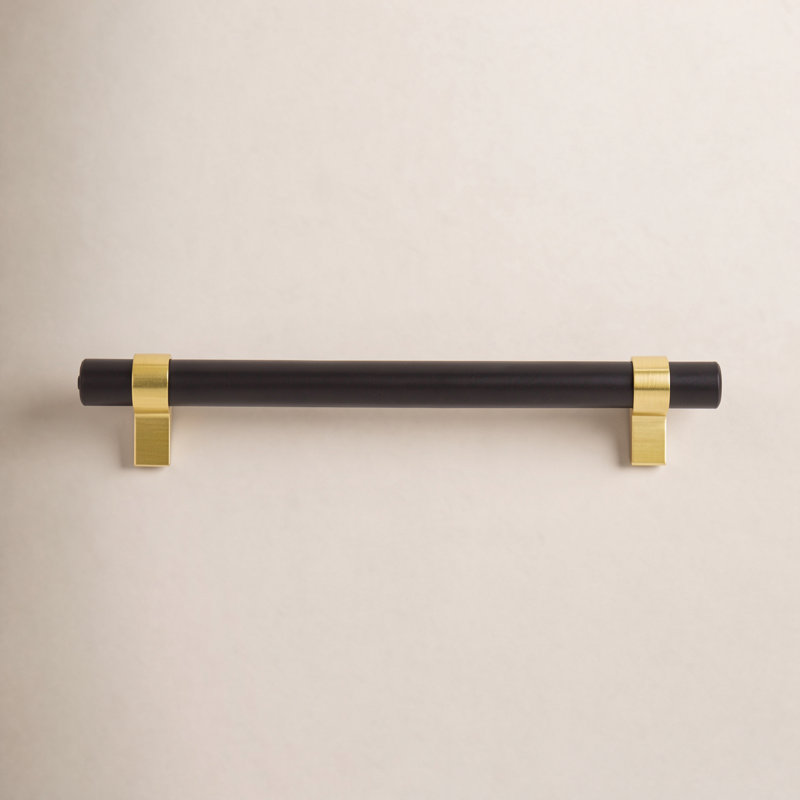 Key Grande Bar / Handle Pull, Matte Black/Brushed Gold
