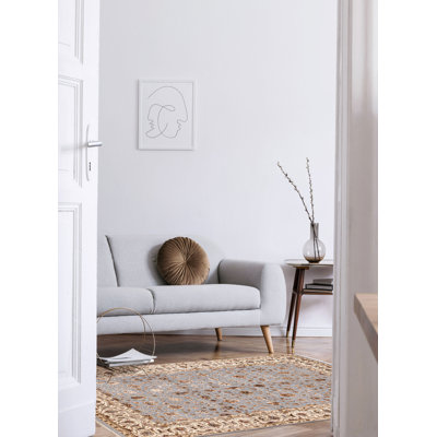 Tapis gris Mirzapur 5 pi 8 po x 7 pi 11 po