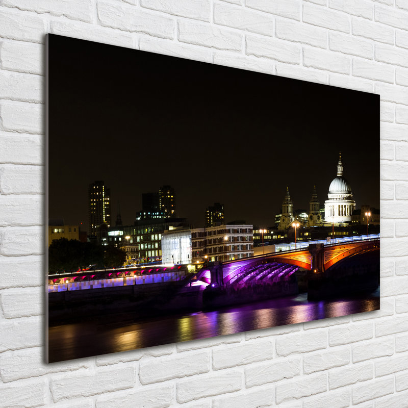 Bridge At Night - Unframed Art Prints on Glass