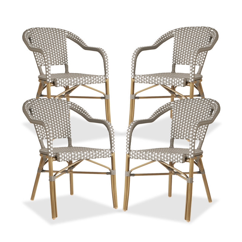 Fauteuil de terrasse empilable, gris
