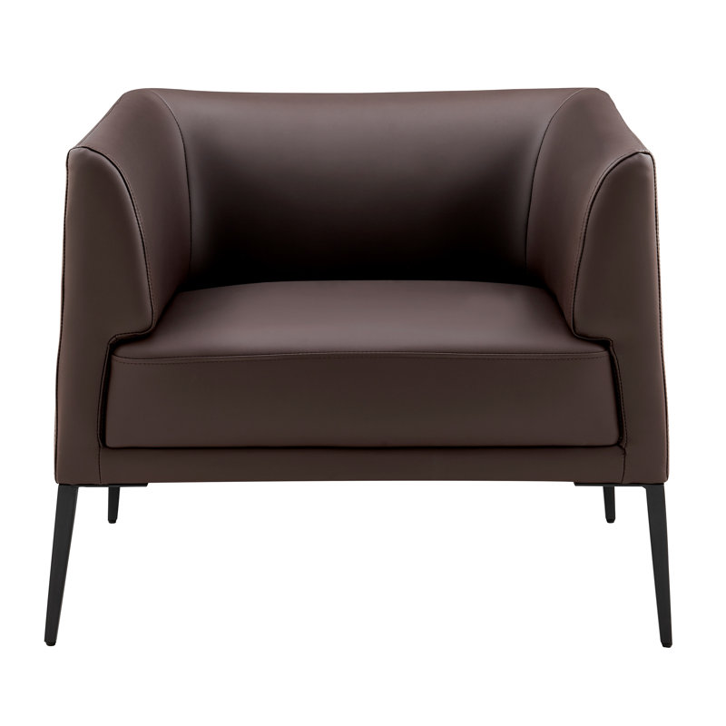 Manjola Faux Leather Accent Chair, Brown