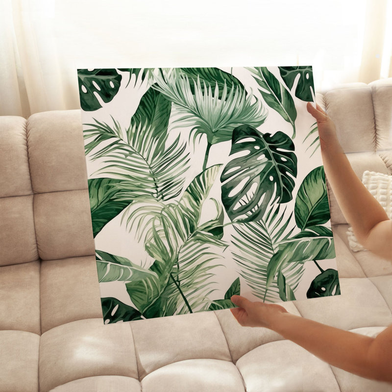 «Botanical Tropical Leaves», reproduction d'art tropicale sans cadre, H 14 po x l 14 po