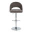 Tabouret de bar réglable avec pivot en métal chromé et tissu gris foncé avec repose-pieds rond en T - ensemble de 2-1115873033-1115873034