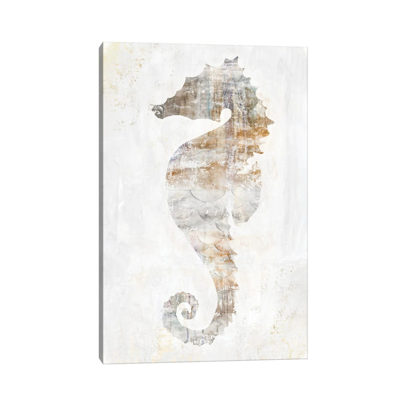 Rustic Seahorse by Eva Watts - Wrapped Canvas Painting, 20.32 cm H x 30.48 cm W