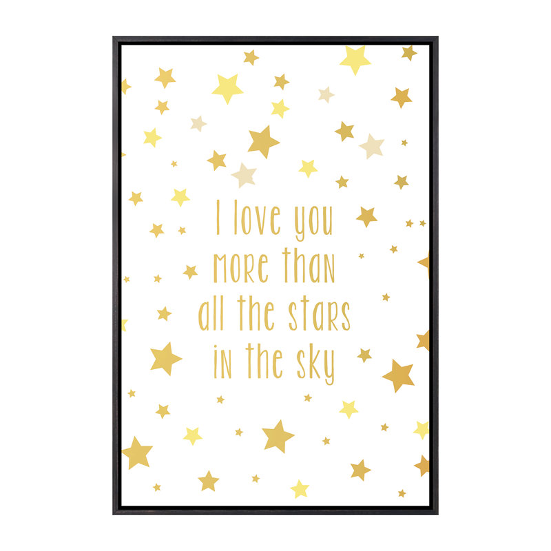 Love You More Art, H 40 po x l 26 po x P 1,5 po, Toile avec cadre noir patiné