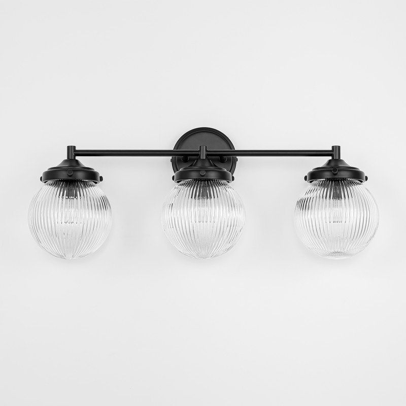 3 - Light Dimmable Vanity Light, Matte Black