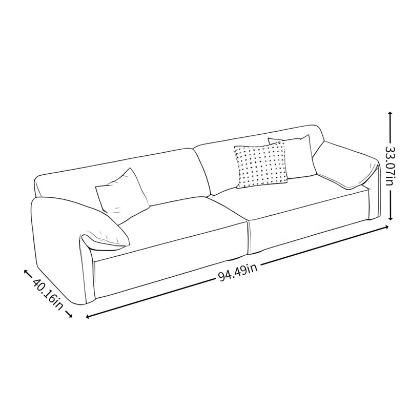 Modern Cream Style Sofa, Orange