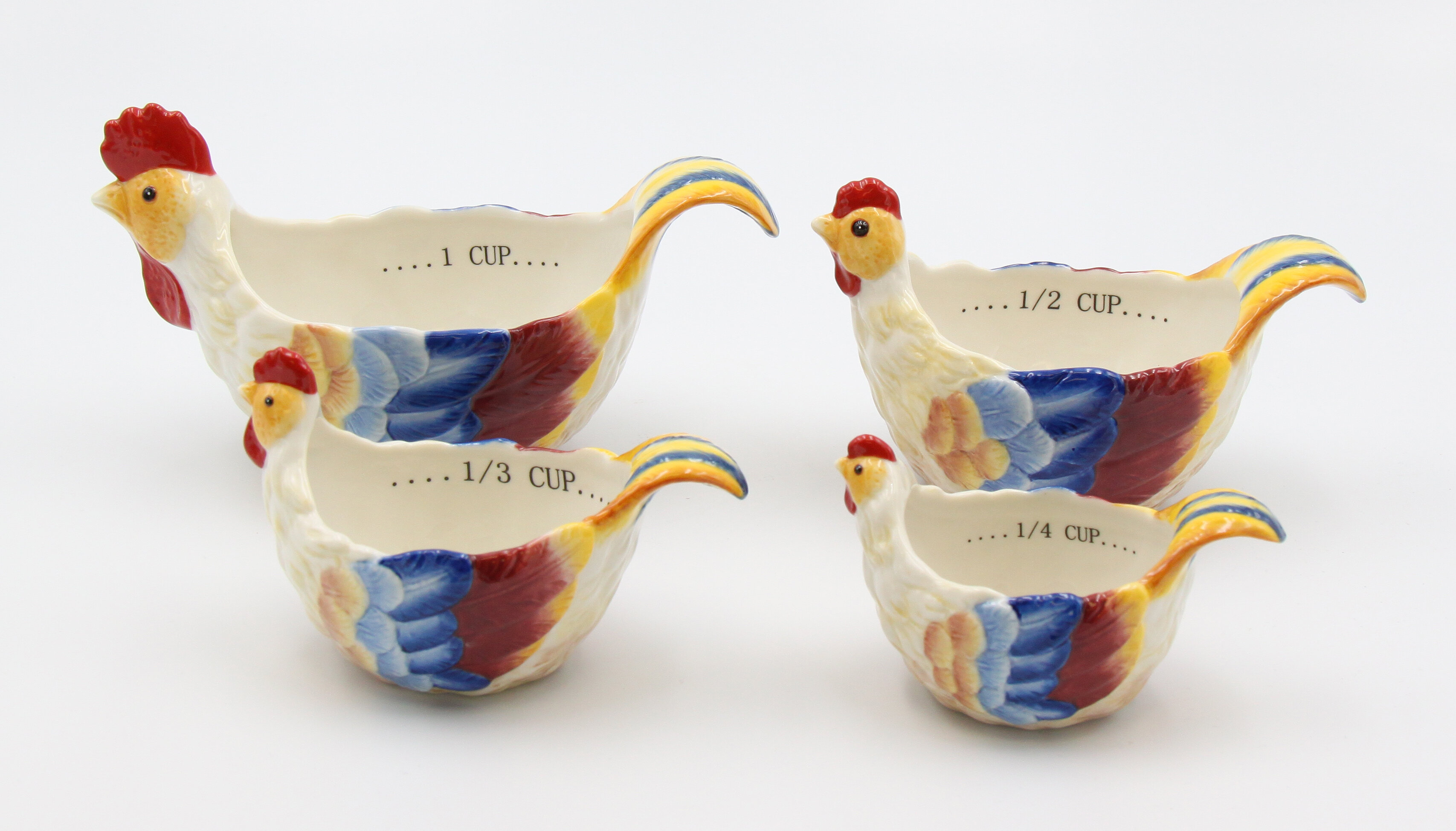 Vintage Ceramic 1/4 Cup Rooster Measuring Cup 