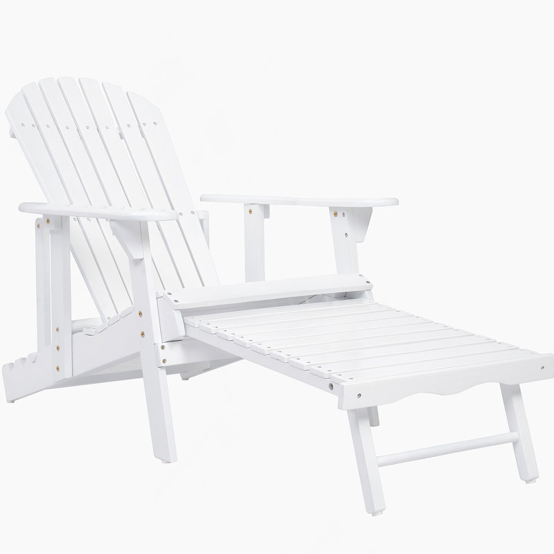 Chaise Adirondack au design rustique, bois d'acacia, lattes pliables et traditionnelles pour un confort extérieur