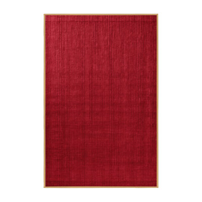 Tapis rouge uni lavable à la machine