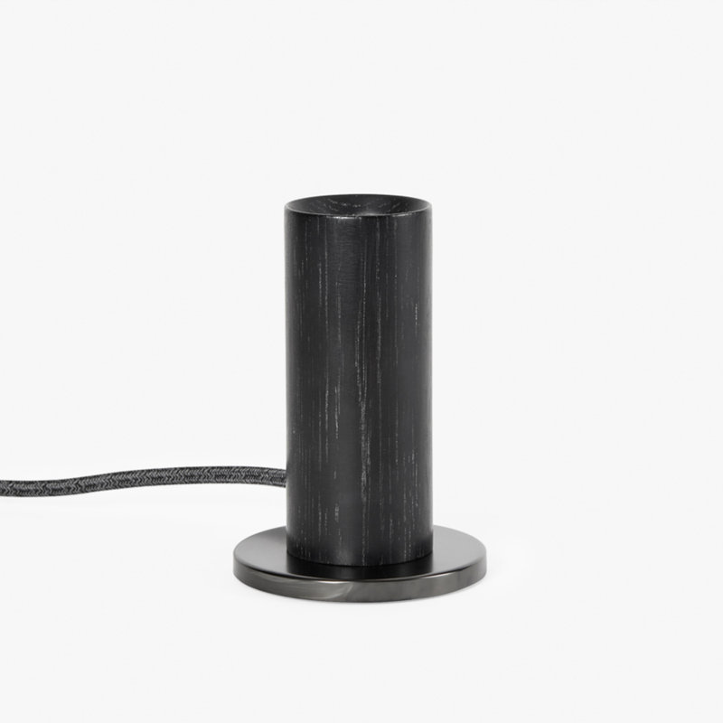 Knuckle Table Lamp in Walnut With Voronoi-I,  Blackened Oak