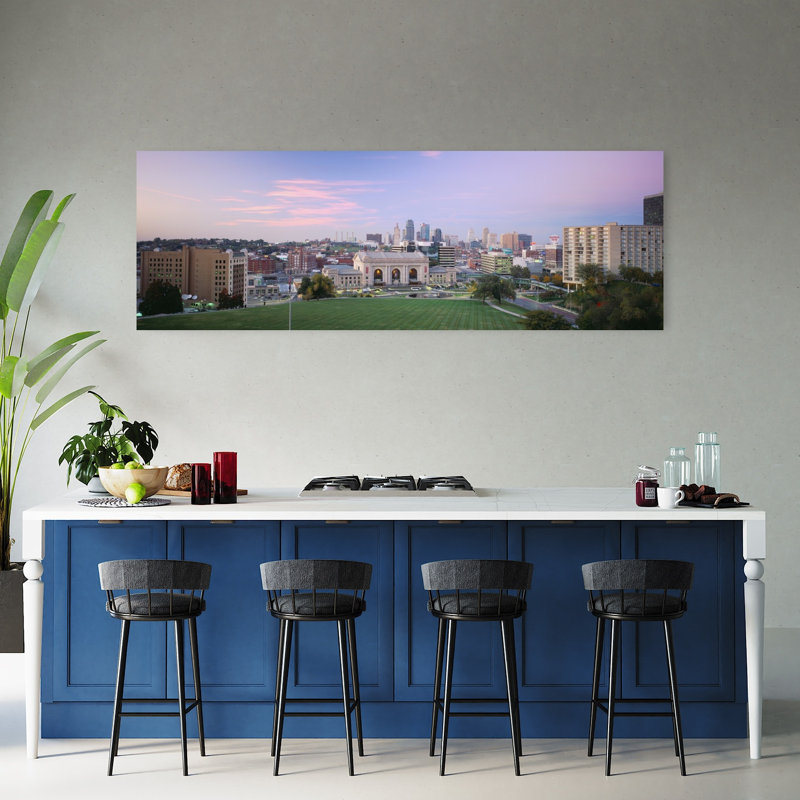 High Angle View Of A City Kansas City Missouri USA 1 Piece Wrapped Canvas Panoramic Wall Art, 50.8 cm H x 152.4 cm W