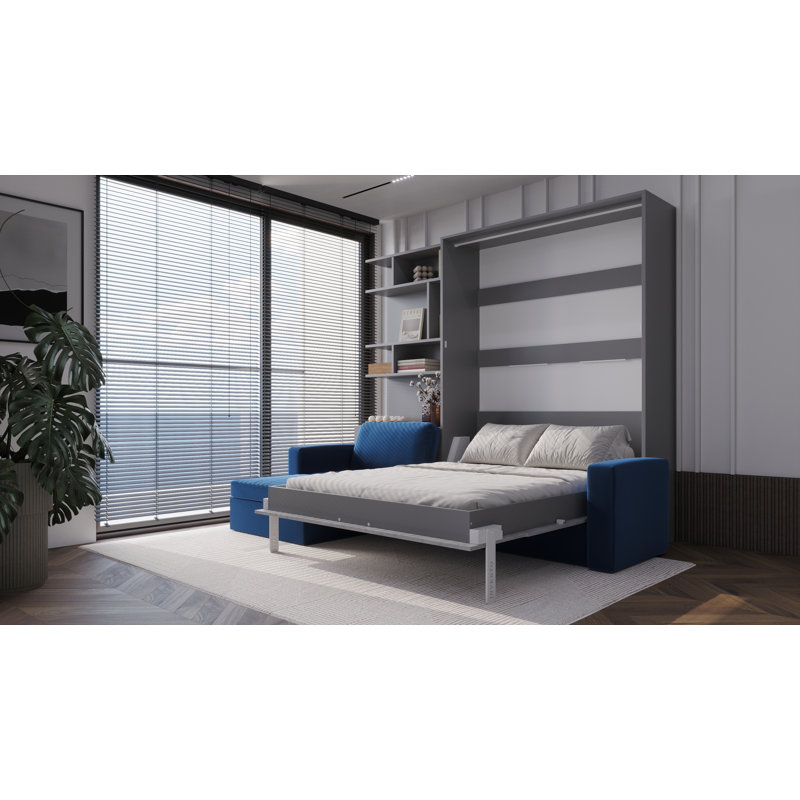 Neidelin Upholstered Bed, Slate Grey/Bronx