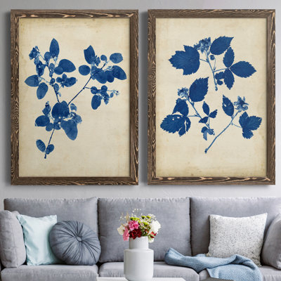 Toile encadrée Indigo Leaf Study