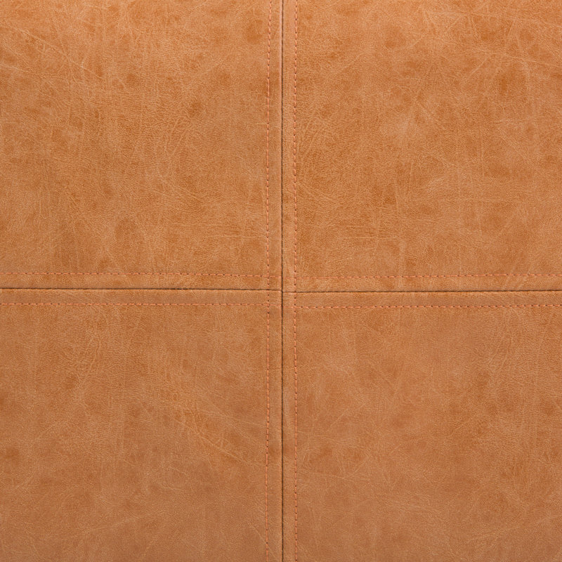 Dunfry 18"W Vegan Leather Square Pouf