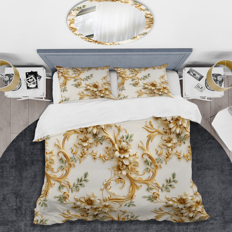 Ensemble de housse de couette à motif rétro style victorien III, Housse de couette pour très grand lit et 2 très