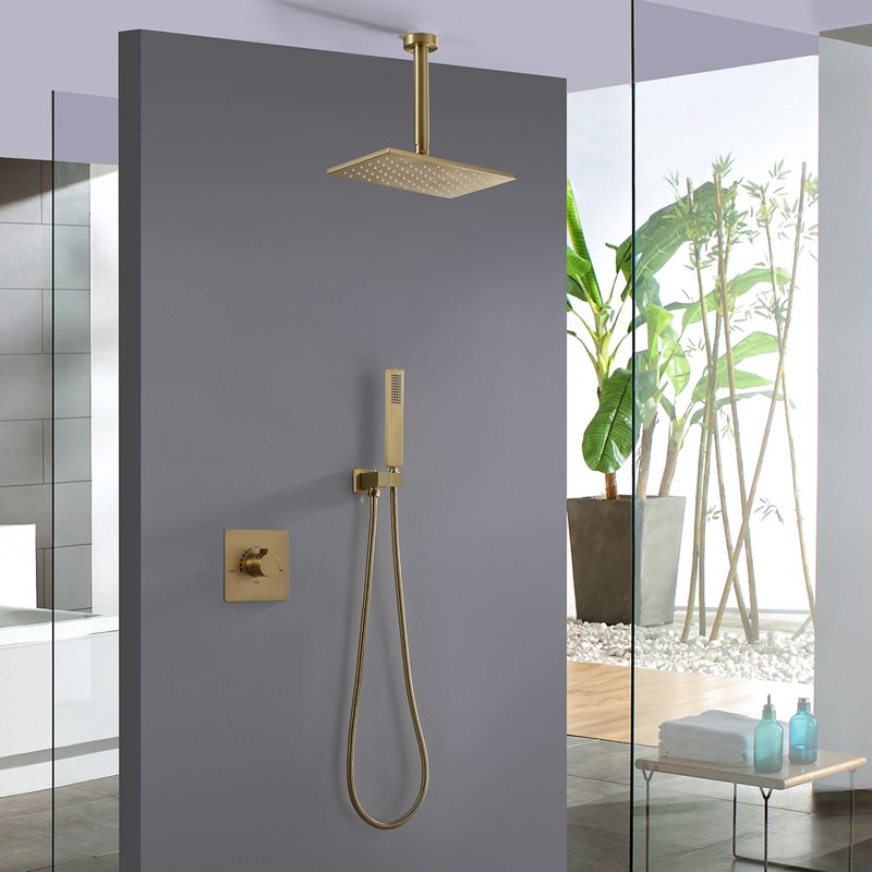 All-In-One Kit with Rough in-Valve, Brushed Gold