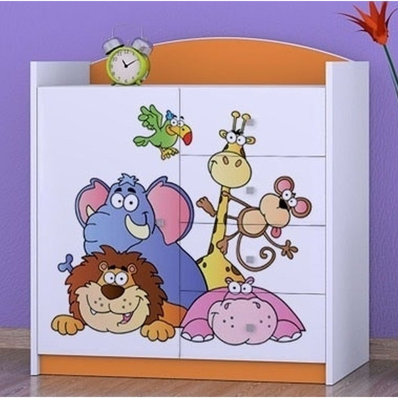 Niemeyer Kids 4 - Drawer Combo Dresser, Orange