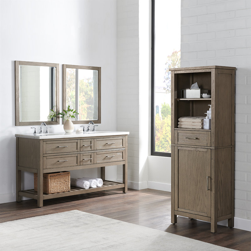Zachrey 62'' Double Bathroom Vanity with Marble Top